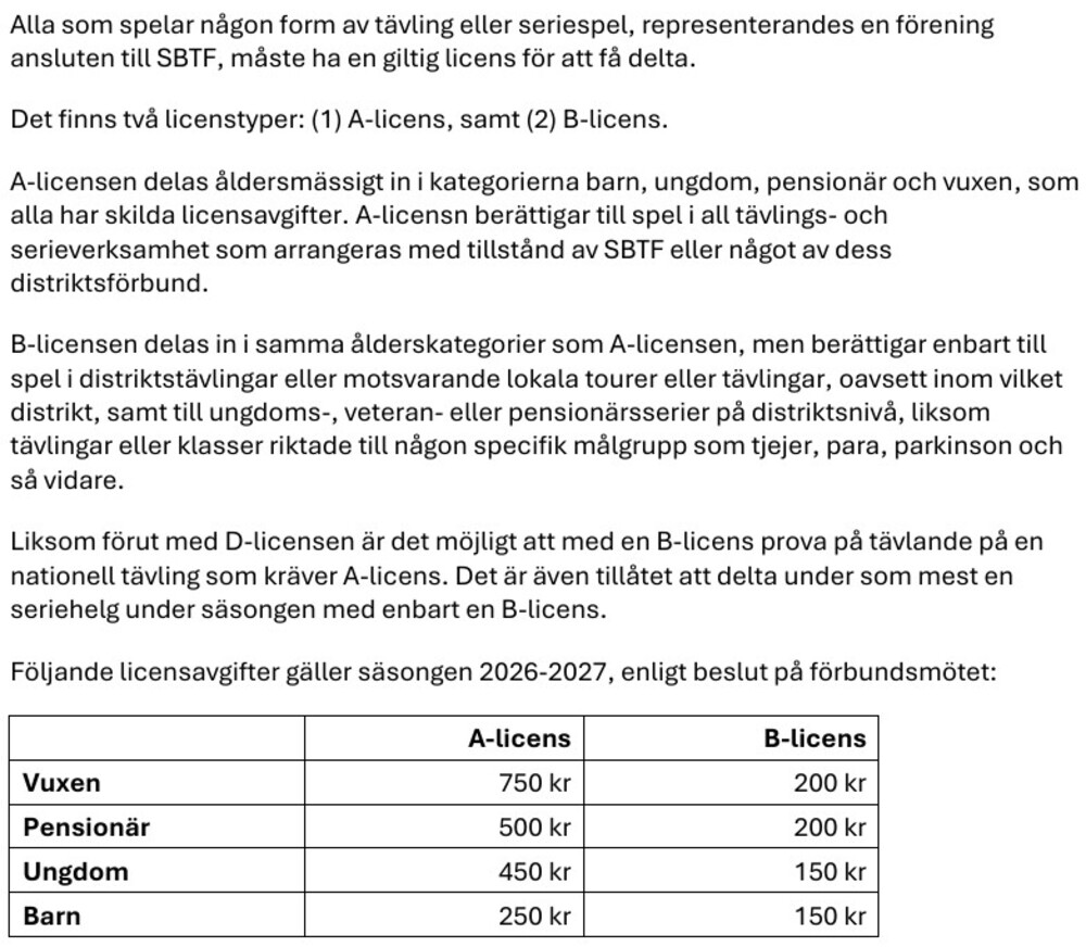Licens H26- V27